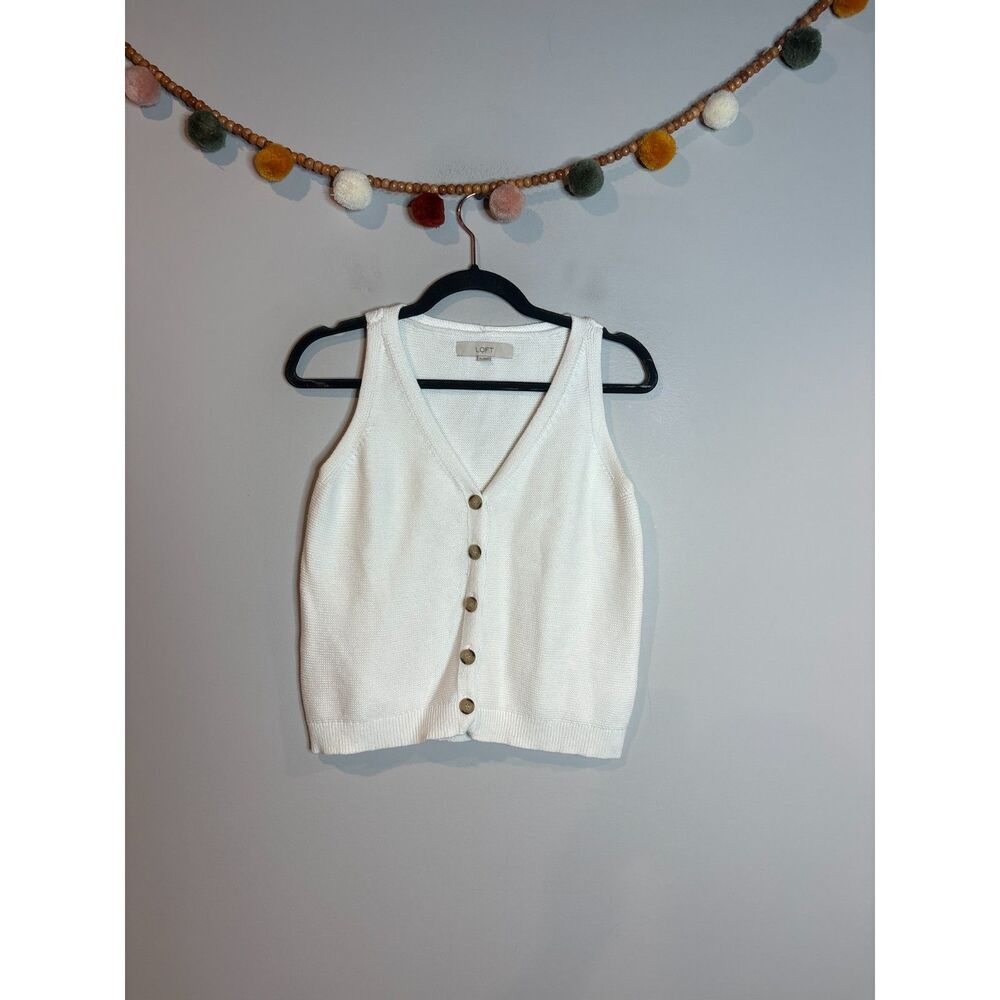Loft white button down sweater tank